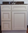 Cambridge White Vanity Sink Base  - 30"W X 21"D X 34-1/2"H (Left)